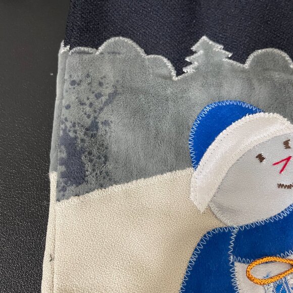 Winter Scene Holiday Snowman Applique Material Bag - Picture 10 of 10